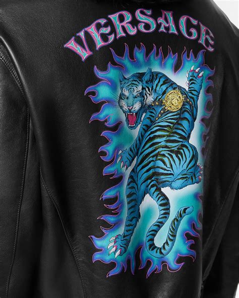 versace leather jacket hm lion|versace leather jacket.